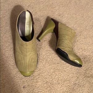 Cole Haan Green high heel slip on mules